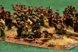 Infantry advance close up