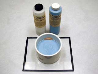 Pouring a silicone mold