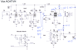 Power-scaled Vox AC4TVH schematic