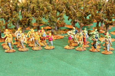 Zombie yellow and green figures