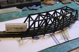 The completed brige in black